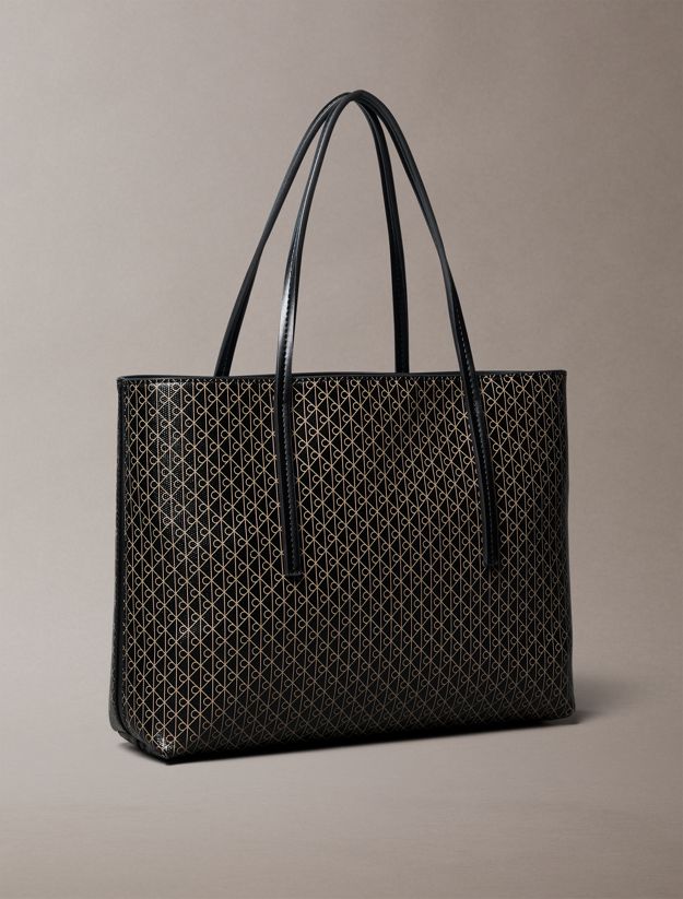Allover Monogram Logo Small Tote Bag with Pouch
