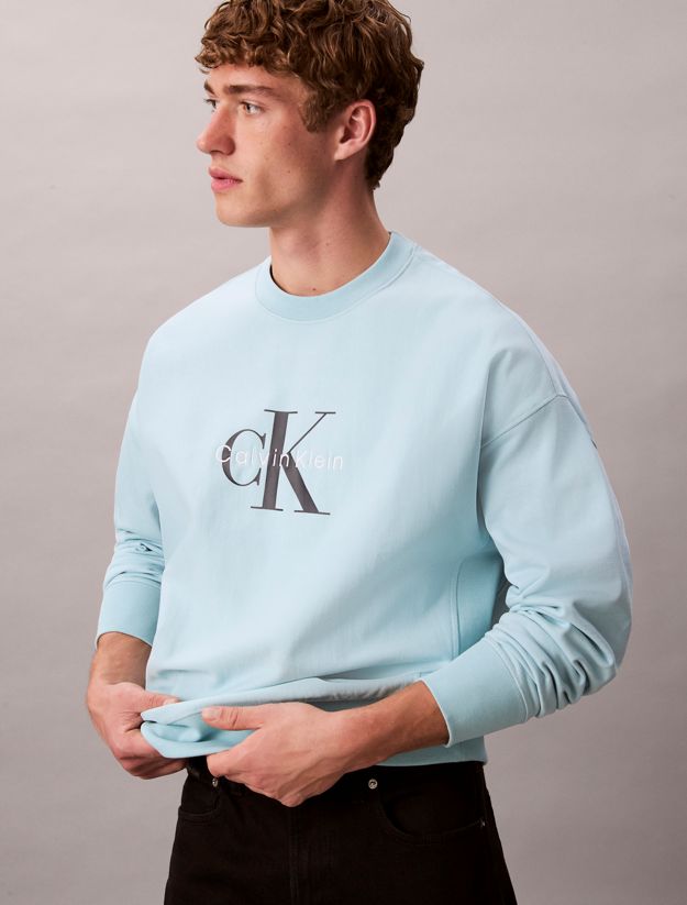 Premium Terry Monogram Logo Relaxed Sweatshirt