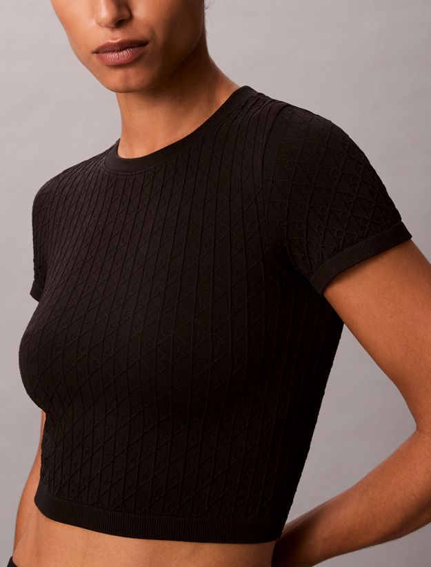 Rib Emblem Seamless Pyjama Top