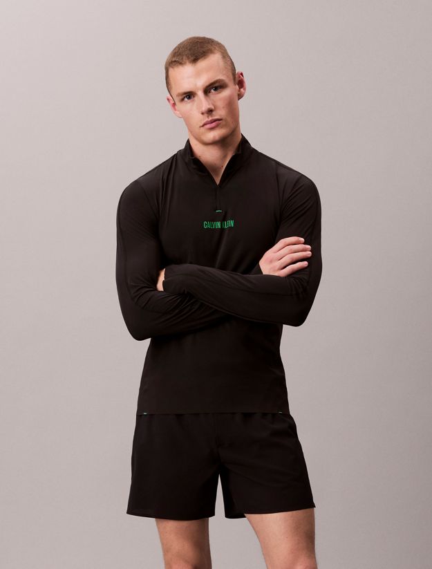 Performance 1/4 Zip Long Sleeve Gym T-shirt