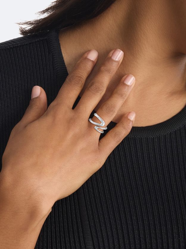 Stainless Steel Sculpted Wrap Ring