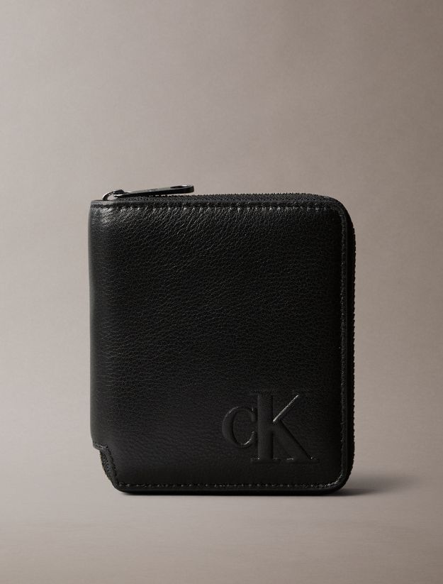Leather Zip Bifold Wallet