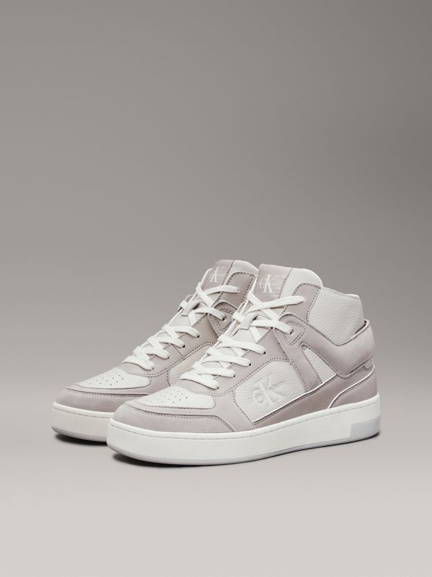 Leather High-Top Trainers