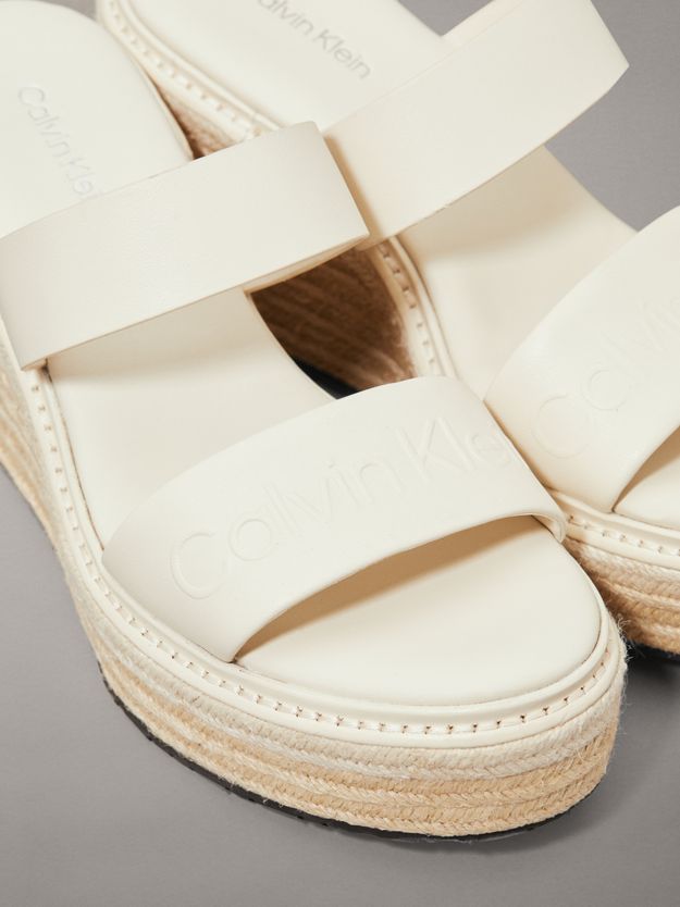 Leather Espadrille Wedge Sandals
