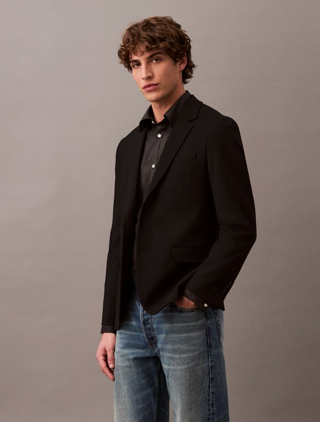 Slim Wool Gabardine Blazer