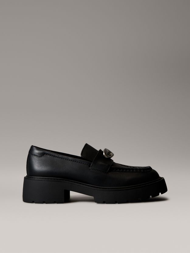 Leather Chunky Apron Toe Loafers