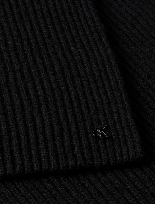 Wool Blend Signature Logo Scarf