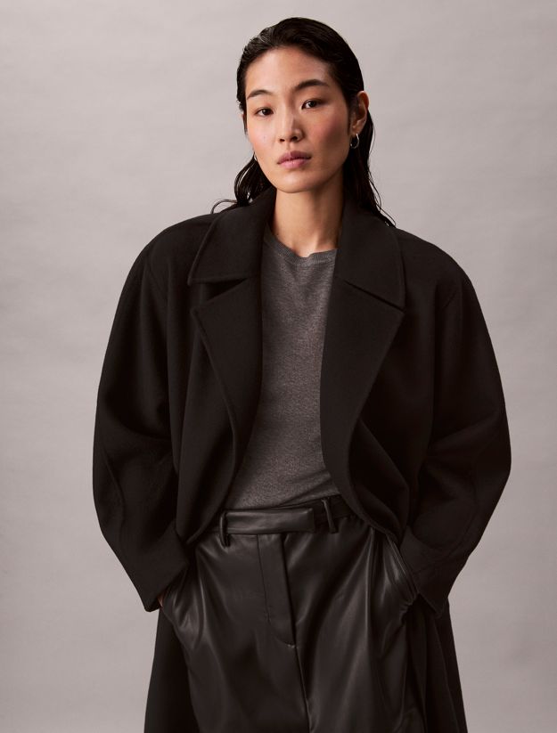 Belted Wool Trench Coat