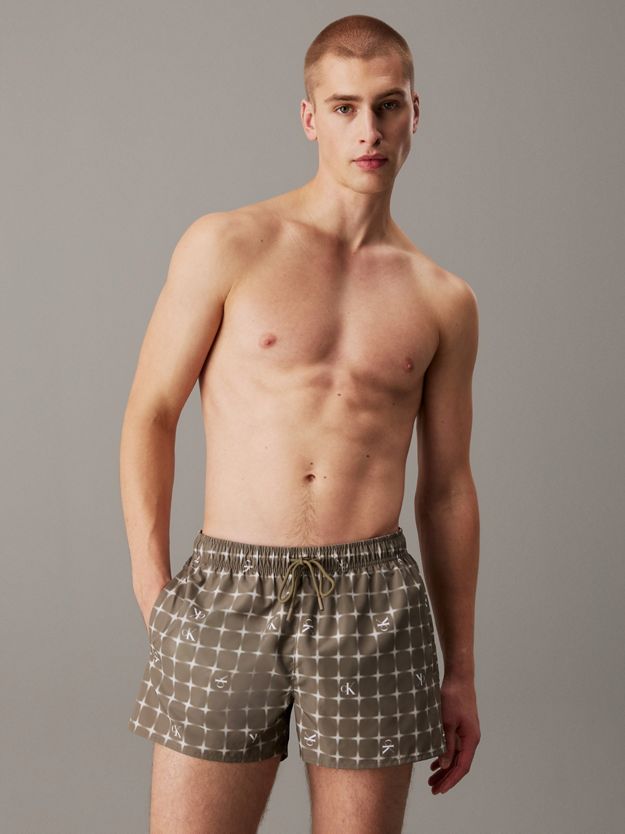 Short Drawstring Swim Shorts - CK Monogram