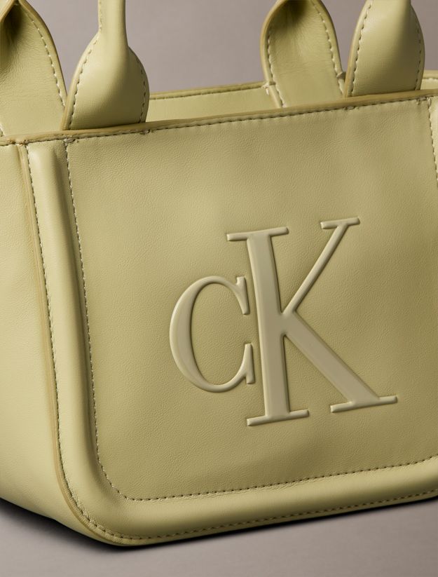 Embossed Monogram Logo Small Tote Bag