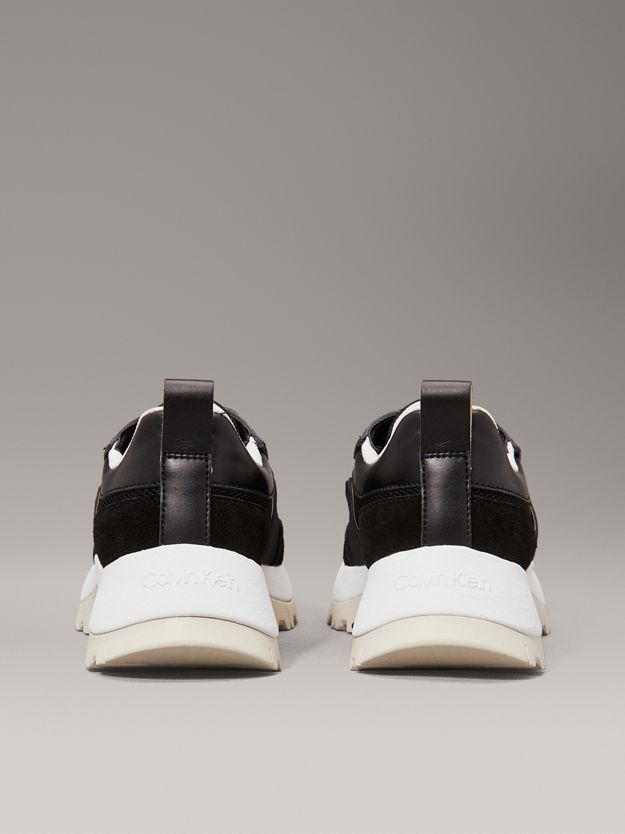 Leather and Mesh Mixed Material Trainers