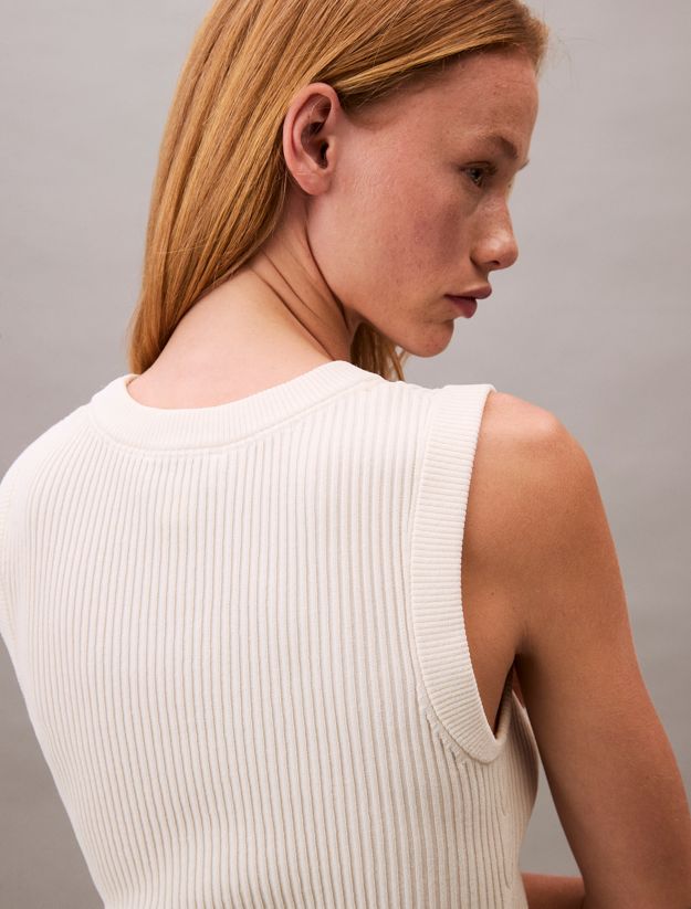 Soft Ribbed Crew Neck Vest