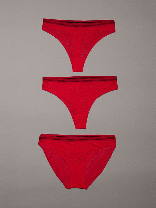 3 Pack Lace Brazilian, Thong and Bikini Briefs