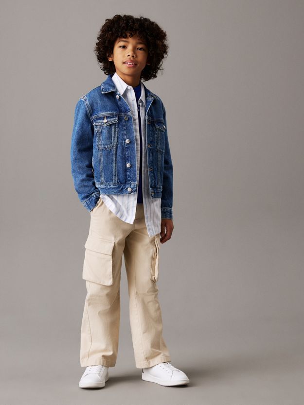 Wide Twill Cargo Trousers