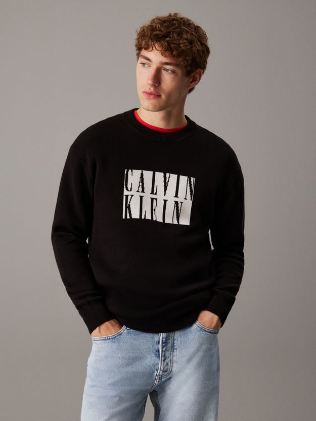 Cotton Intarsia Logo Jumper