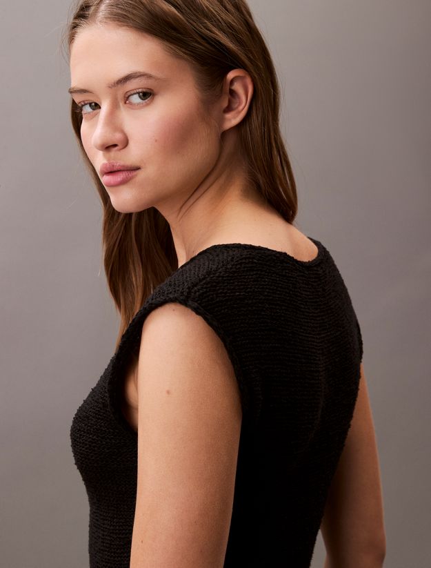 Sheer Knit Midi Dress