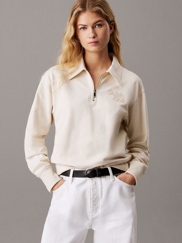 Zip Neck Polo Sweatshirt