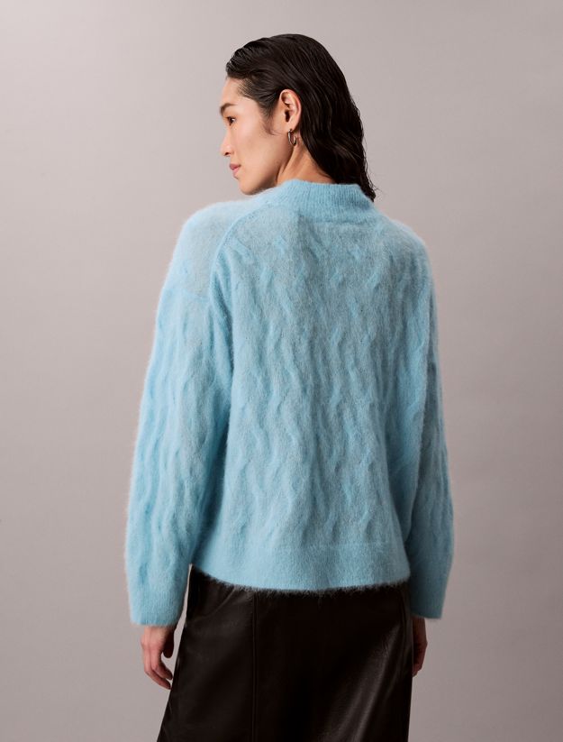 Brushed Alpaca Blend Printed Turtleneck Jumper