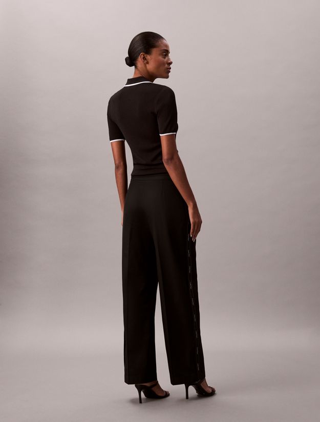 Cotton Twill Logo Tape Trousers