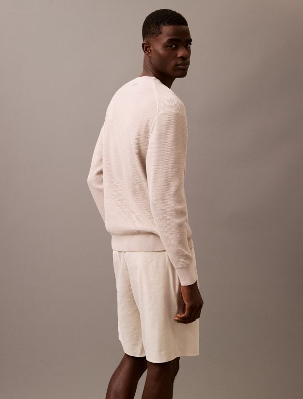 Cotton Textured Crewneck Jumper