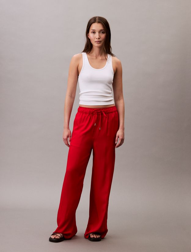 Wide Leg Viscose Trousers