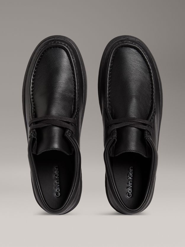 Leather Hybrid Apron Toe Lace-Up Shoes