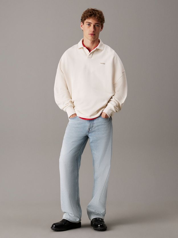 Cotton Terry Polo Sweatshirt
