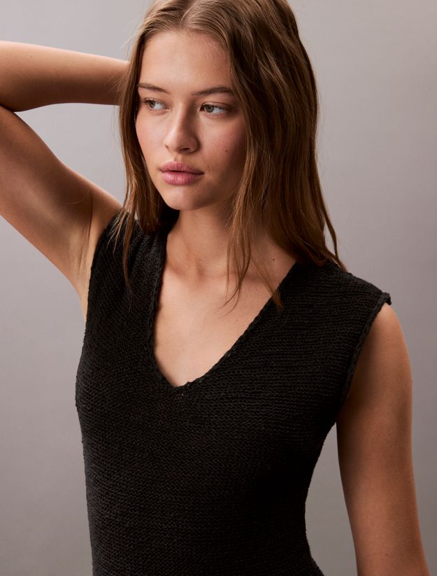 Sheer Knit Midi Dress