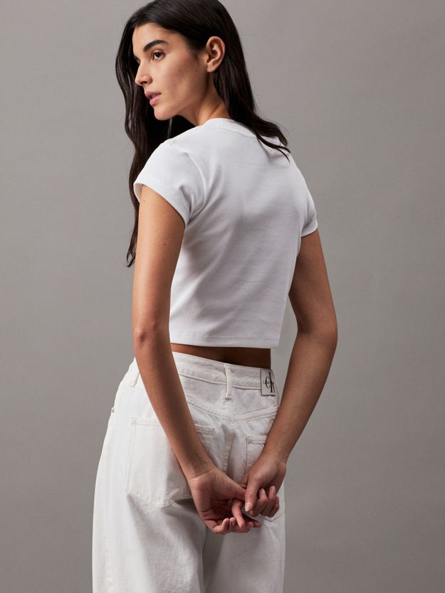 Slim Cropped Ribbed T-shirt