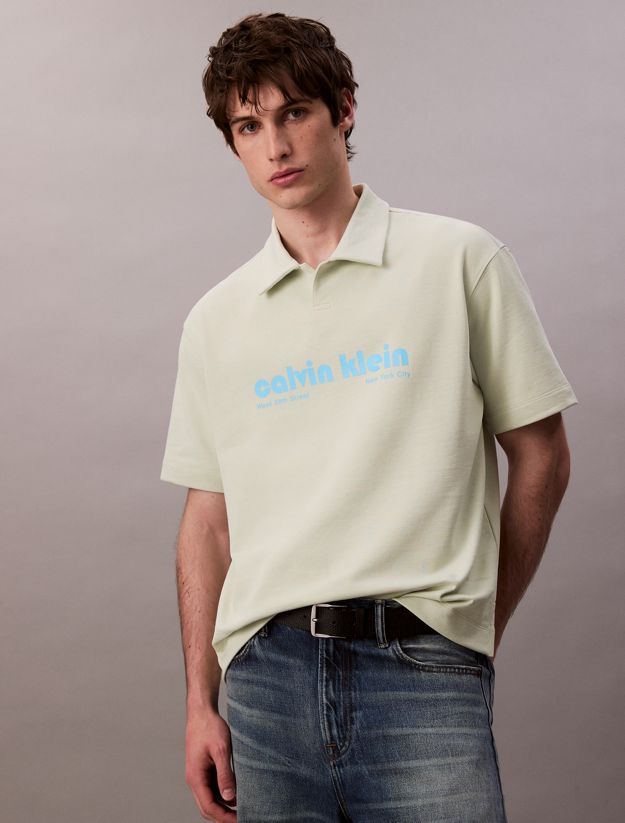 Cotton Terry Logo Polo Shirt