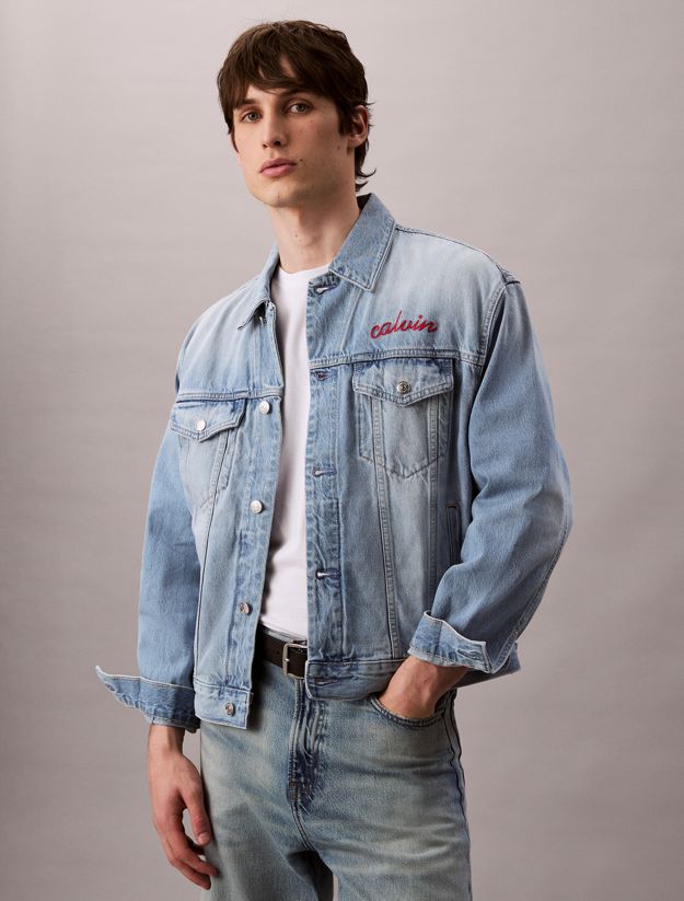 Chain Stitch Logo 90's Denim Jacket