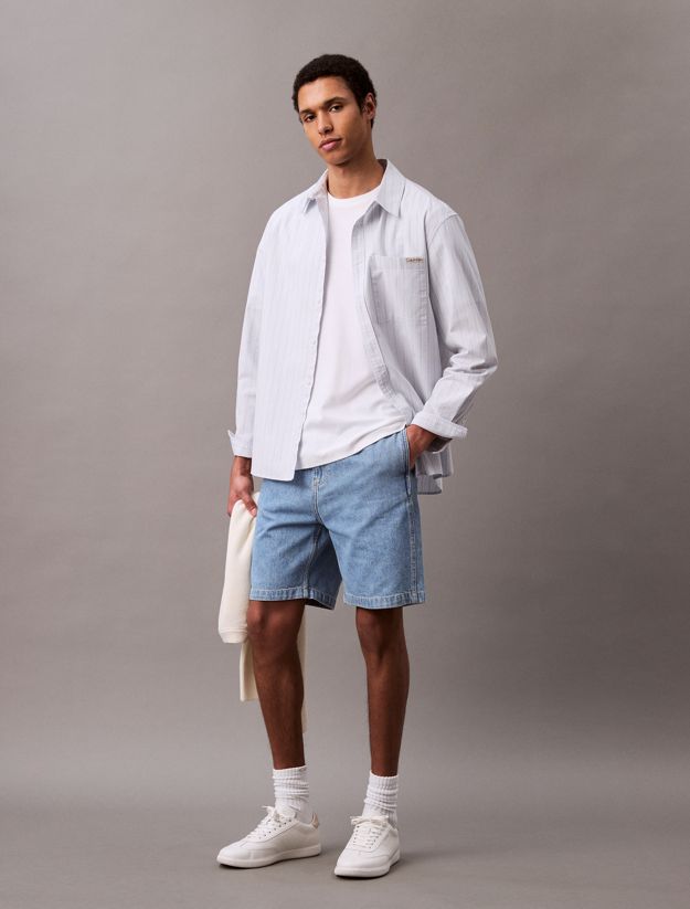 Relaxed Pull On Denim Shorts