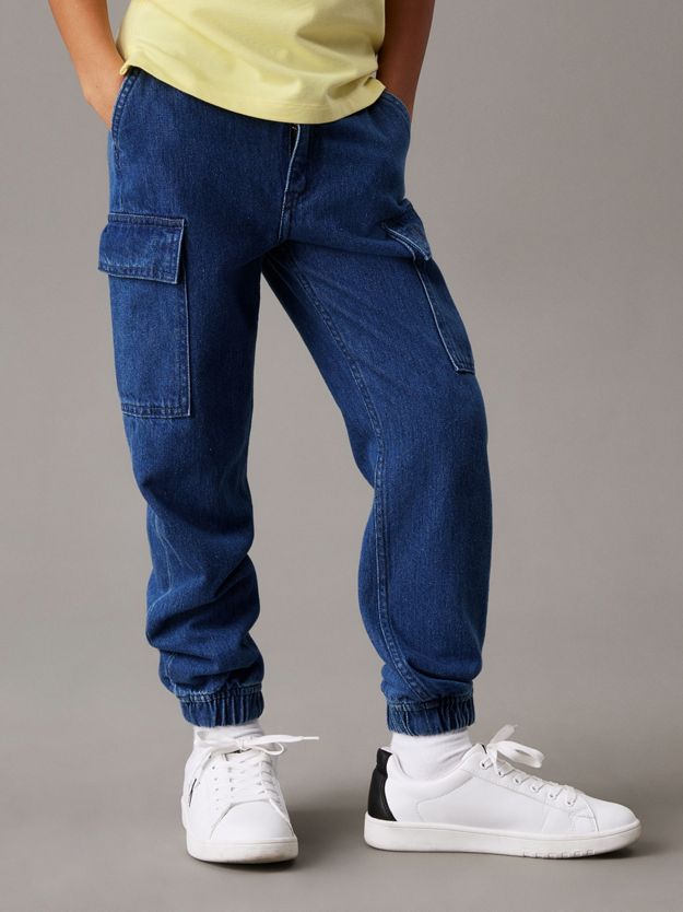 Denim Cargo Joggers