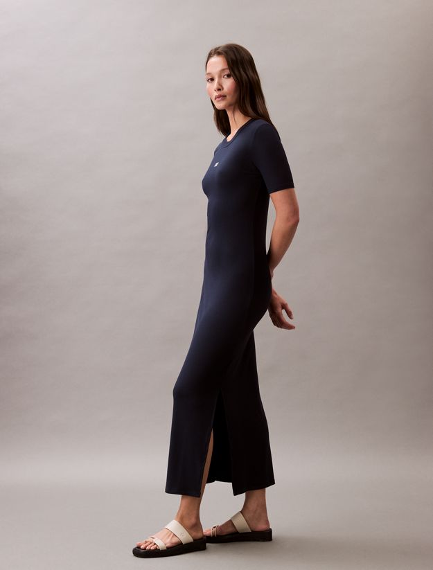 Modal Stretch Rib Midi Dress