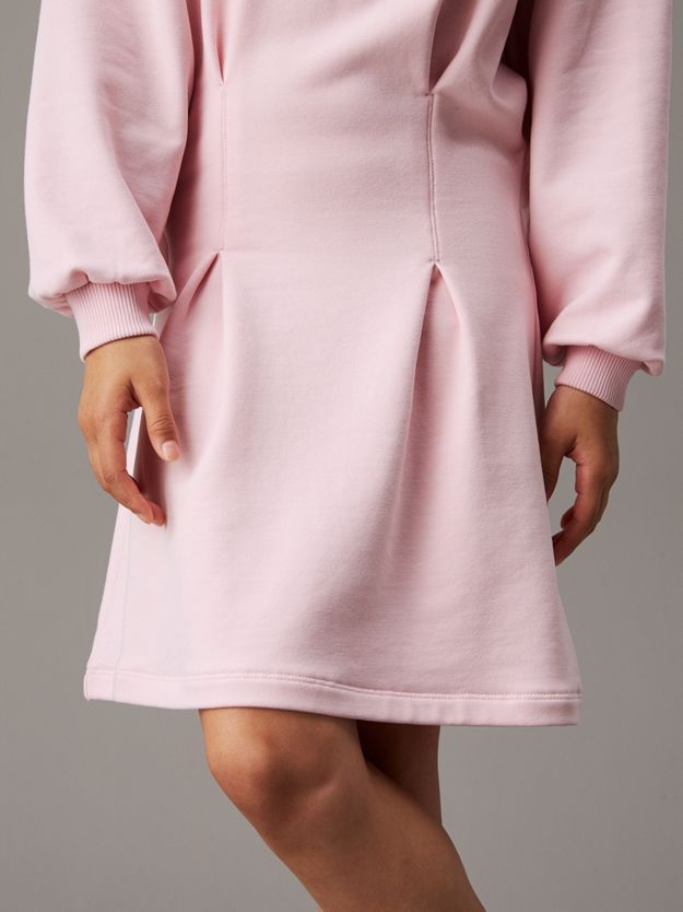 Pleated Logo Sweatshirt Dress