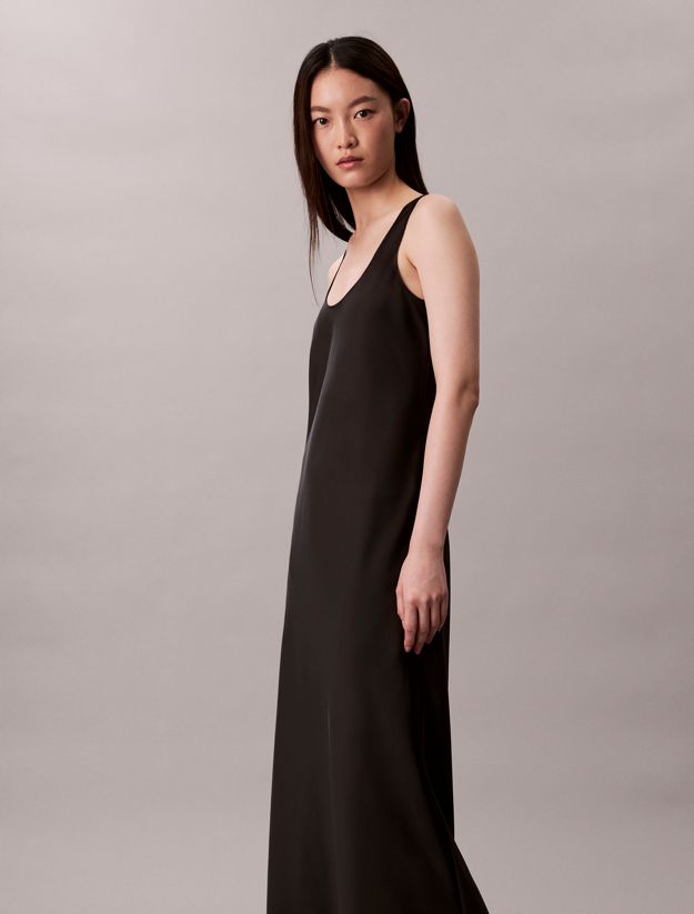 Satin Midi Slip Dress