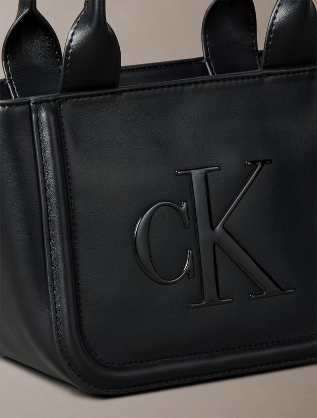 Embossed Monogram Logo Small Tote Bag