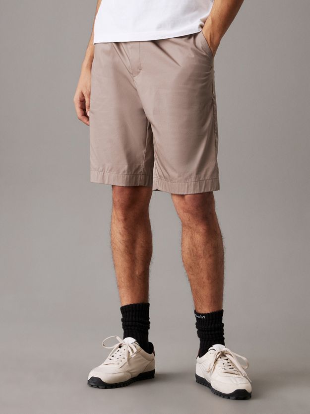 Poplin Stretch Pull Up Shorts