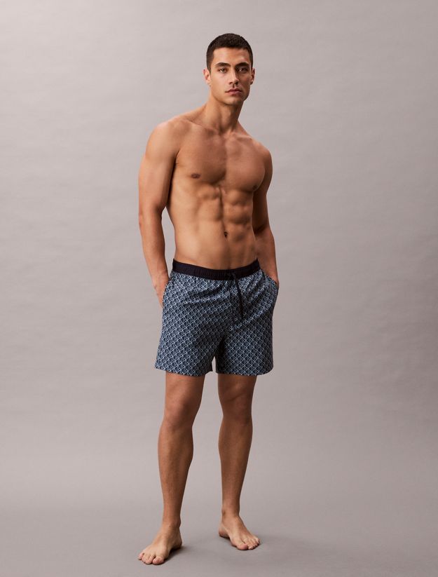 All-Over Logo Drawstring Swim Shorts - CK Icon