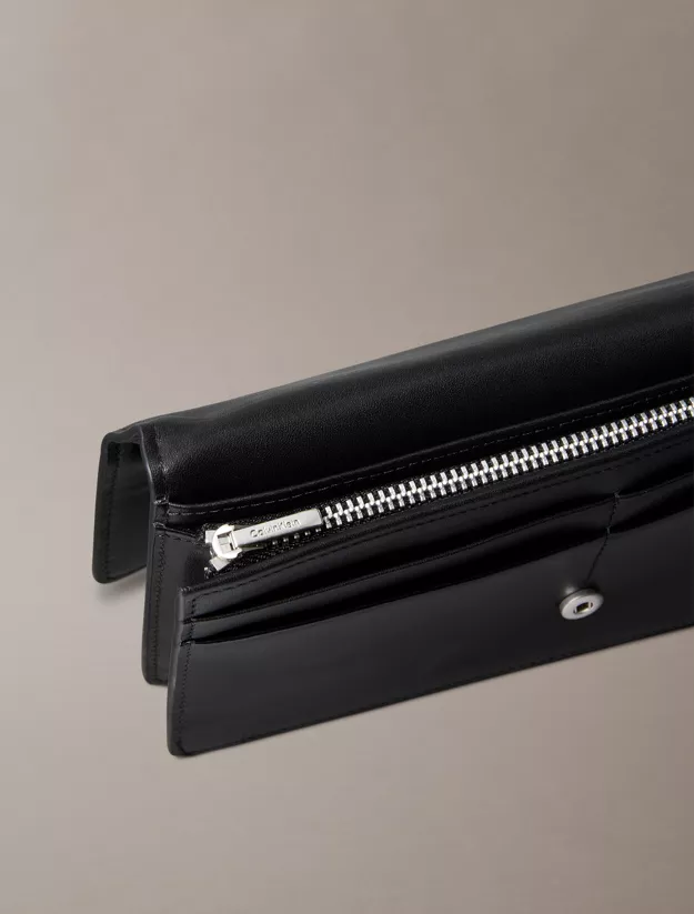 Monogram Logo Emblem Leather Bifold Wallet