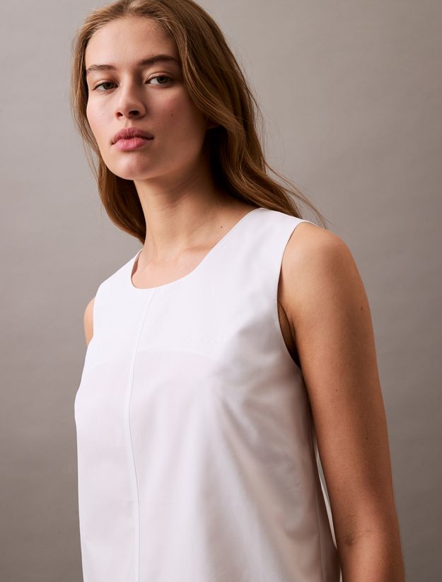 Sleeveless Cotton Poplin Mini Dress