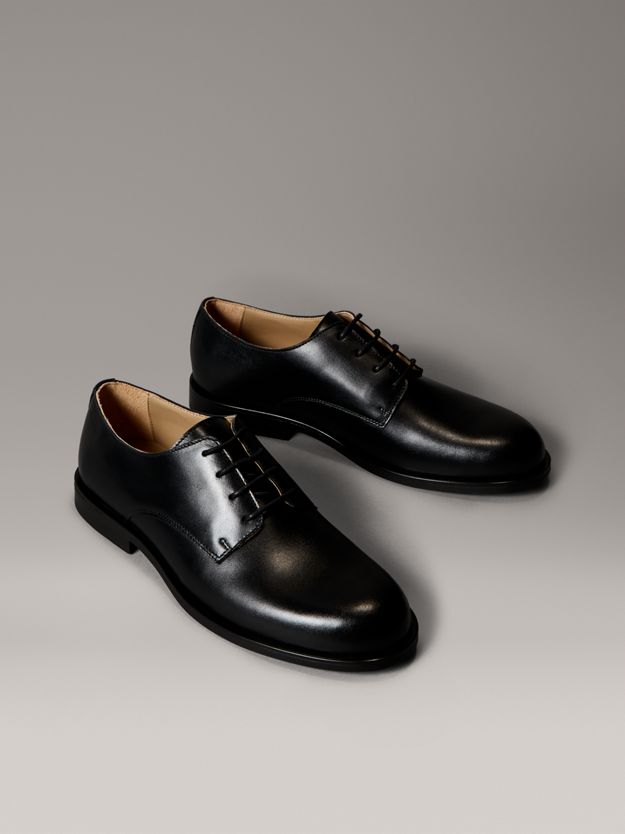 Leather Cushioned Derby Lace-Up Shoes
