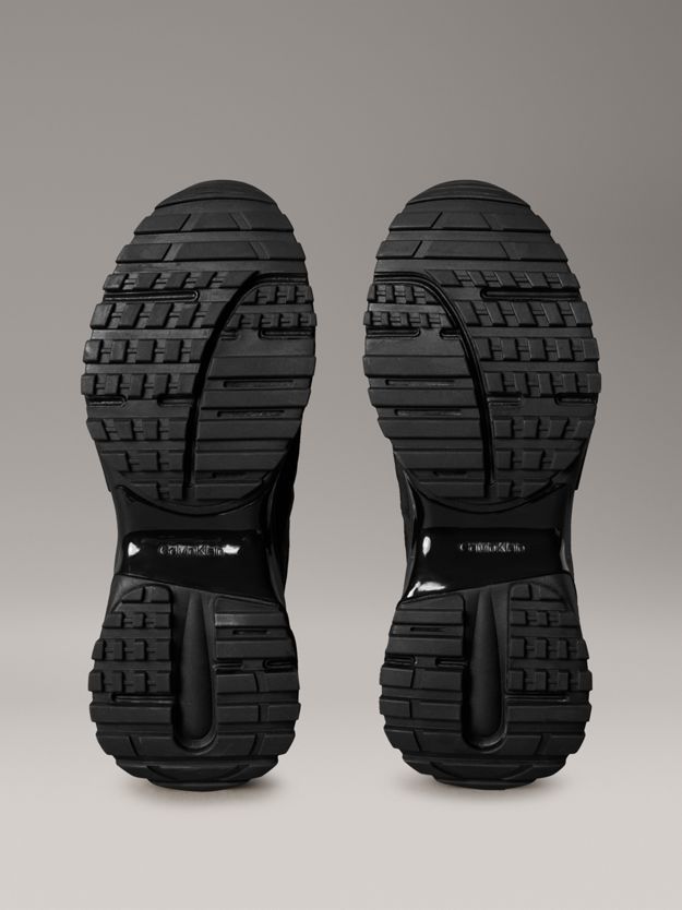 Suede and Emblem Logo Nylon Trainers