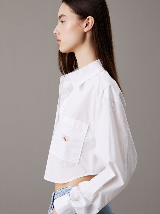 Cropped Cotton Poplin Shirt