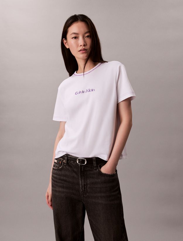 Embroidered Logo Graphic Slim T-Shirt