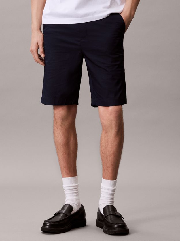 Poplin Stretch Pull Up Shorts