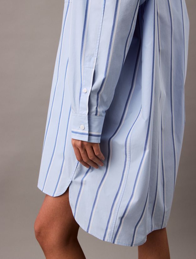 Relaxed Striped Cotton Shirt Dress