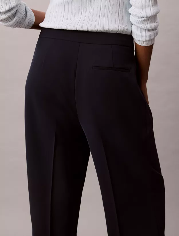 Straight Twill Tailored Trousers