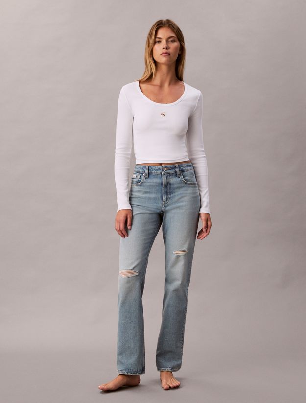 High Rise Straight Jeans