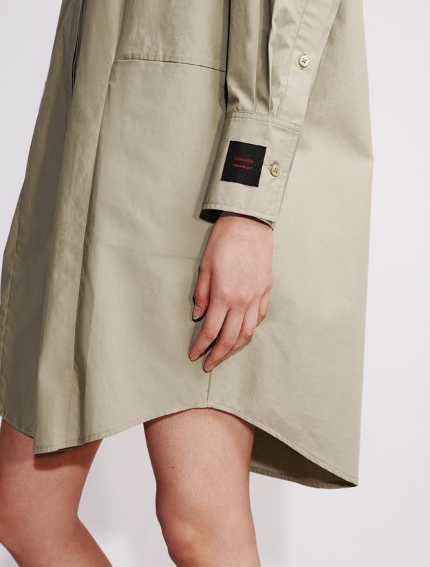 Poplin Woven Mini Shirt Dress